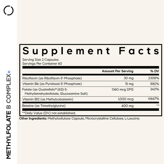 Codeage Methylfolate B Complex capsules close-up for methylated vitamins.