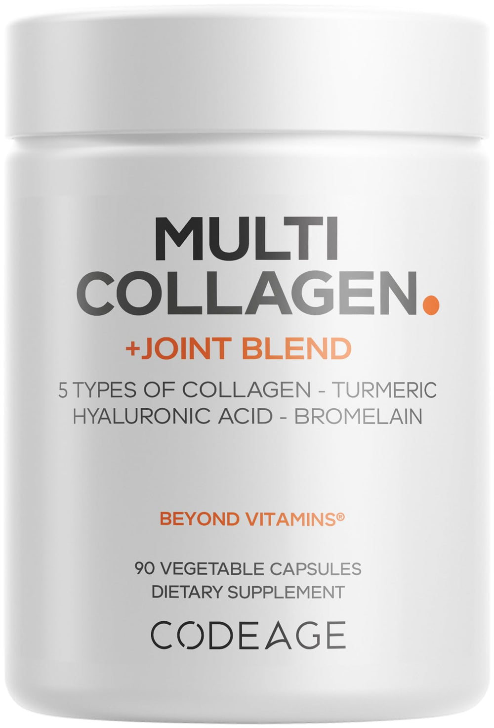 Codeage Multi Collagen bottle front view with joint blend capsules for daily support