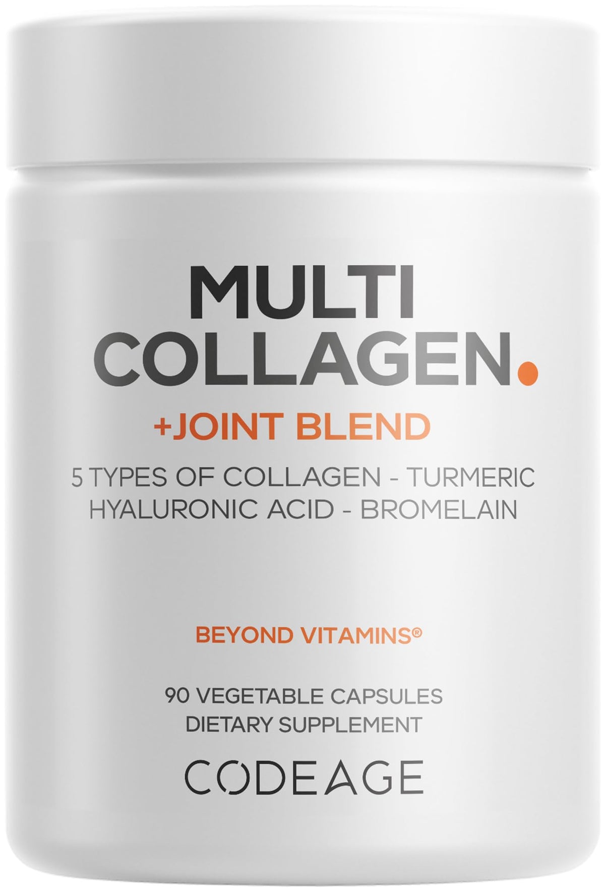 Codeage Multi Collagen bottle front view with joint blend capsules for daily support
