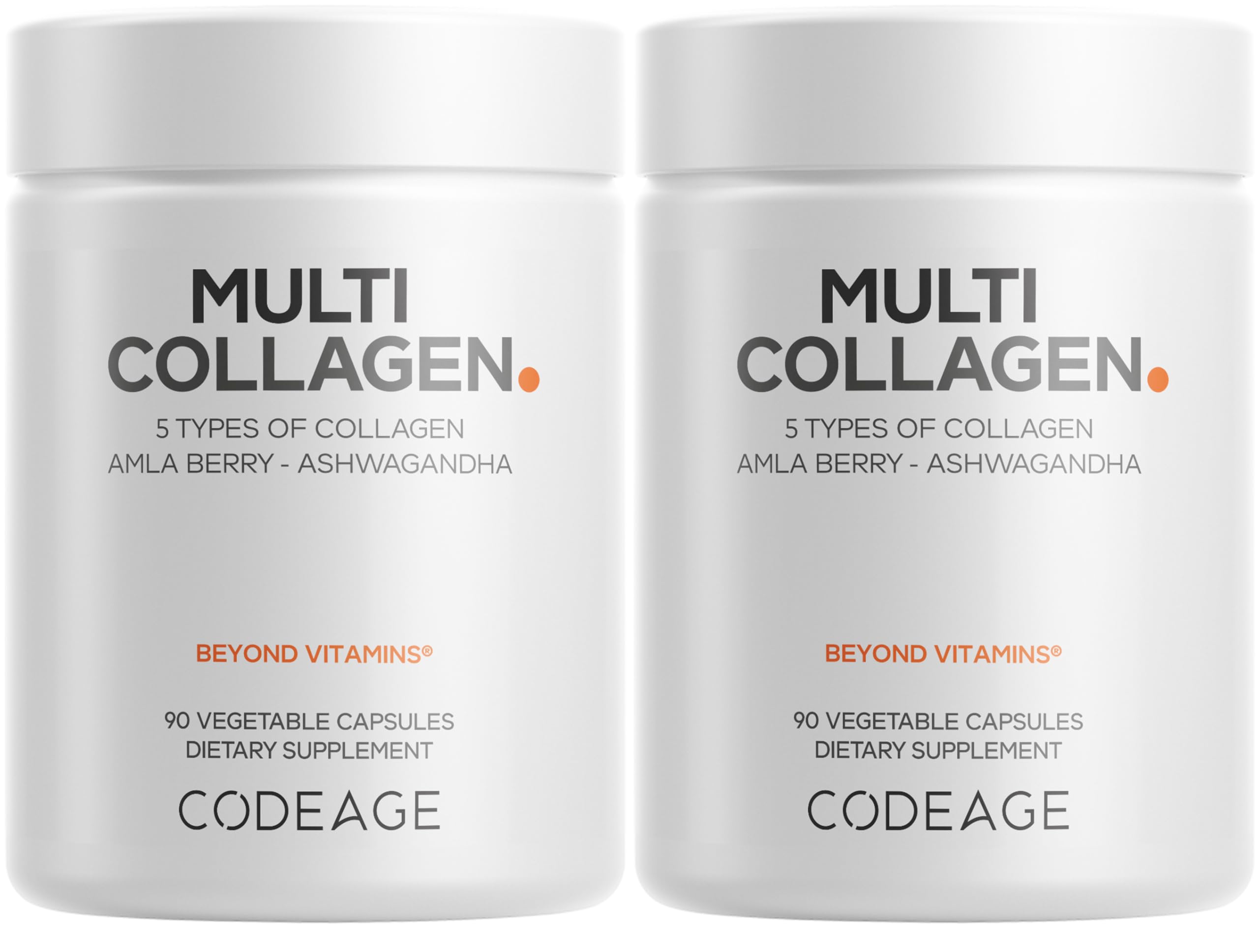 Codeage Multi Collagen bottle on table ready for daily use