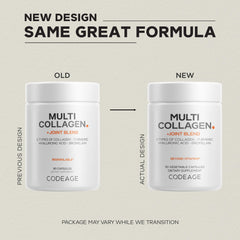 Codeage Multi Collagen label featuring turmeric and ginger imagery for holistic wellness