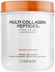 Codeage Multi Collagen tub front, versatile unflavored blend for daily use