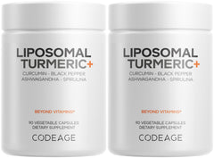 Codeage Organic Turmeric supplement bottle with vegan capsules for daily wellness