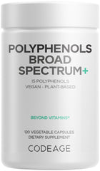 Codeage Polyphenols bottle showing a broad-spectrum blend for everyday wellness.