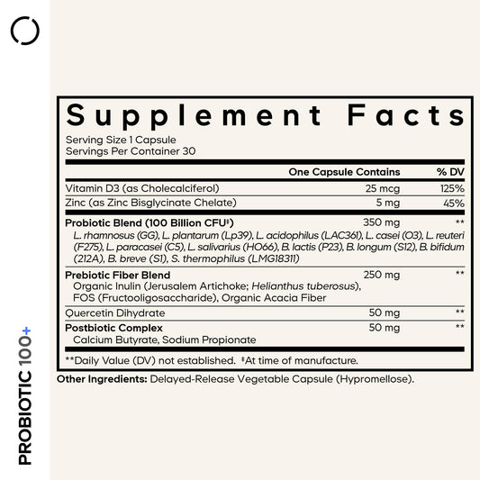 Codeage Probiotic+ 12-strain capsules highlighting diverse gut bacteria support.