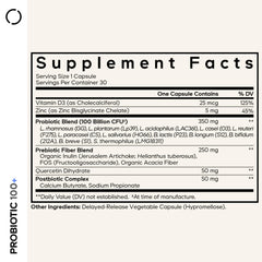 Codeage Probiotic+ 12-strain capsules highlighting diverse gut bacteria support.