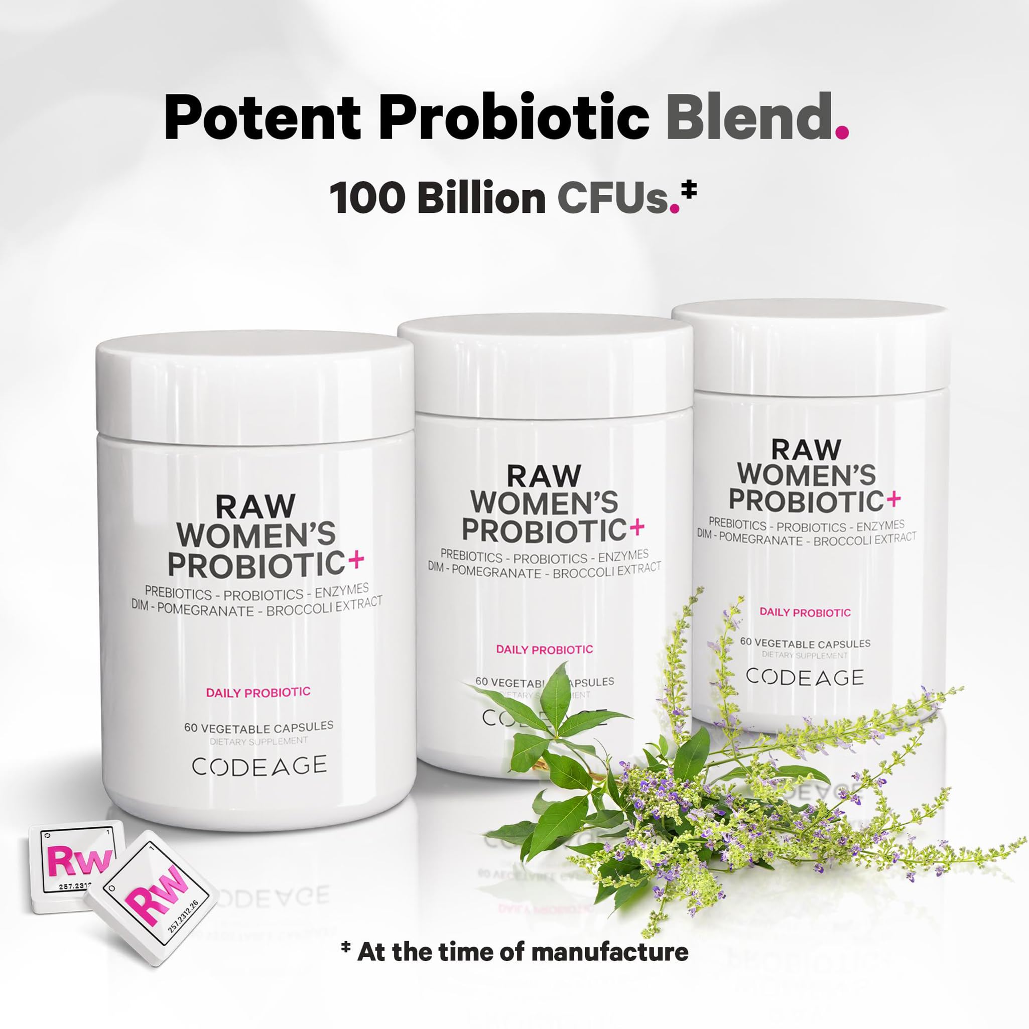 Codeage Raw Women's Probiotic prebiotic blend of raw fruits and vegetables.