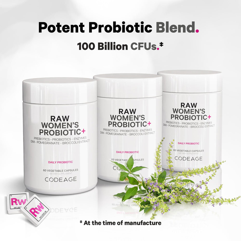 Codeage Raw Women's Probiotic prebiotic blend of raw fruits and vegetables.