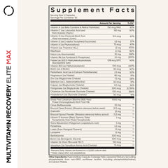 Codeage Recovery Elite Max bottle back label showing ingredients and benefits.
