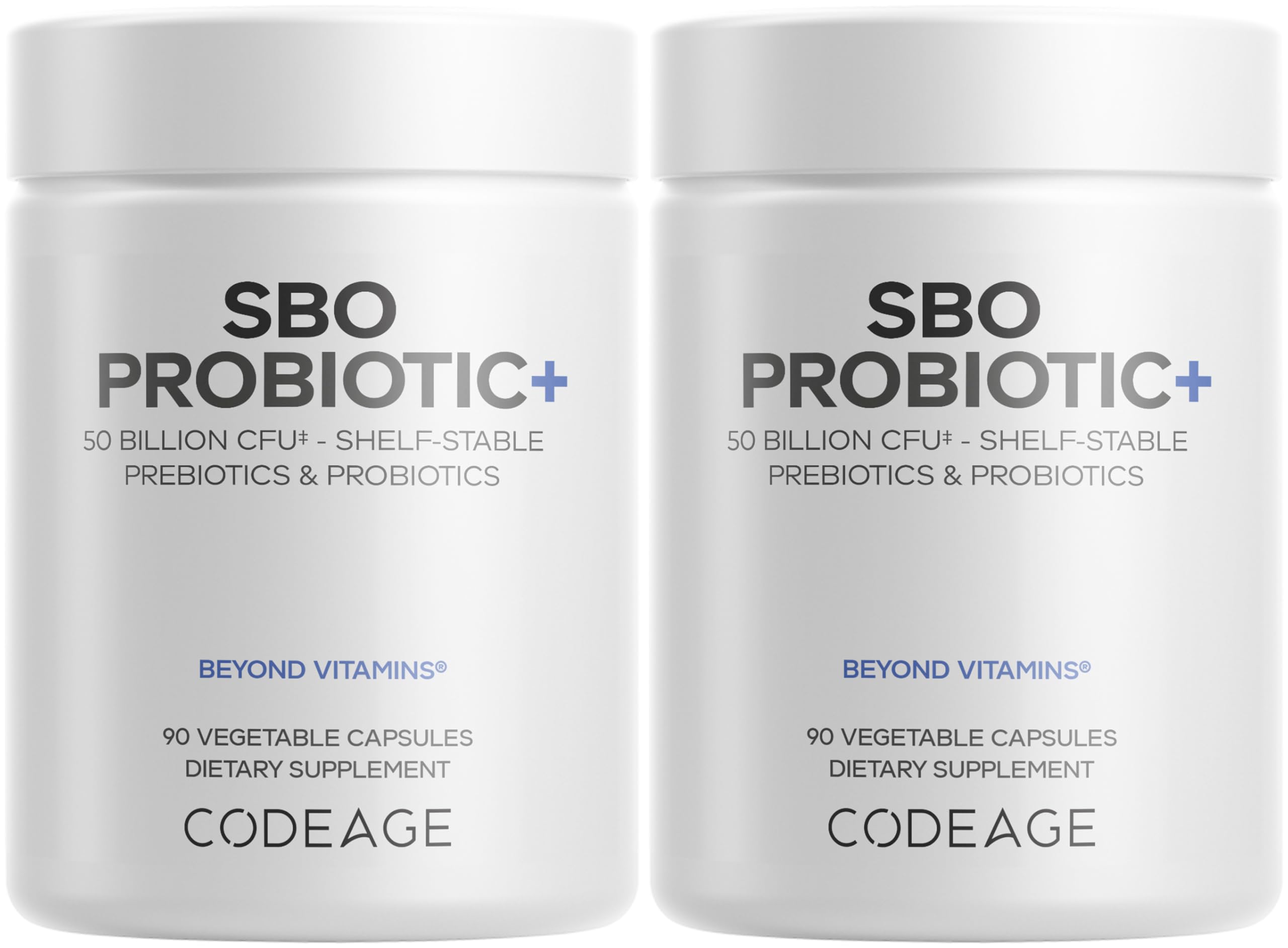 Codeage SBO Probiotic bottle front highlights 50B CFUs per serving for daily support