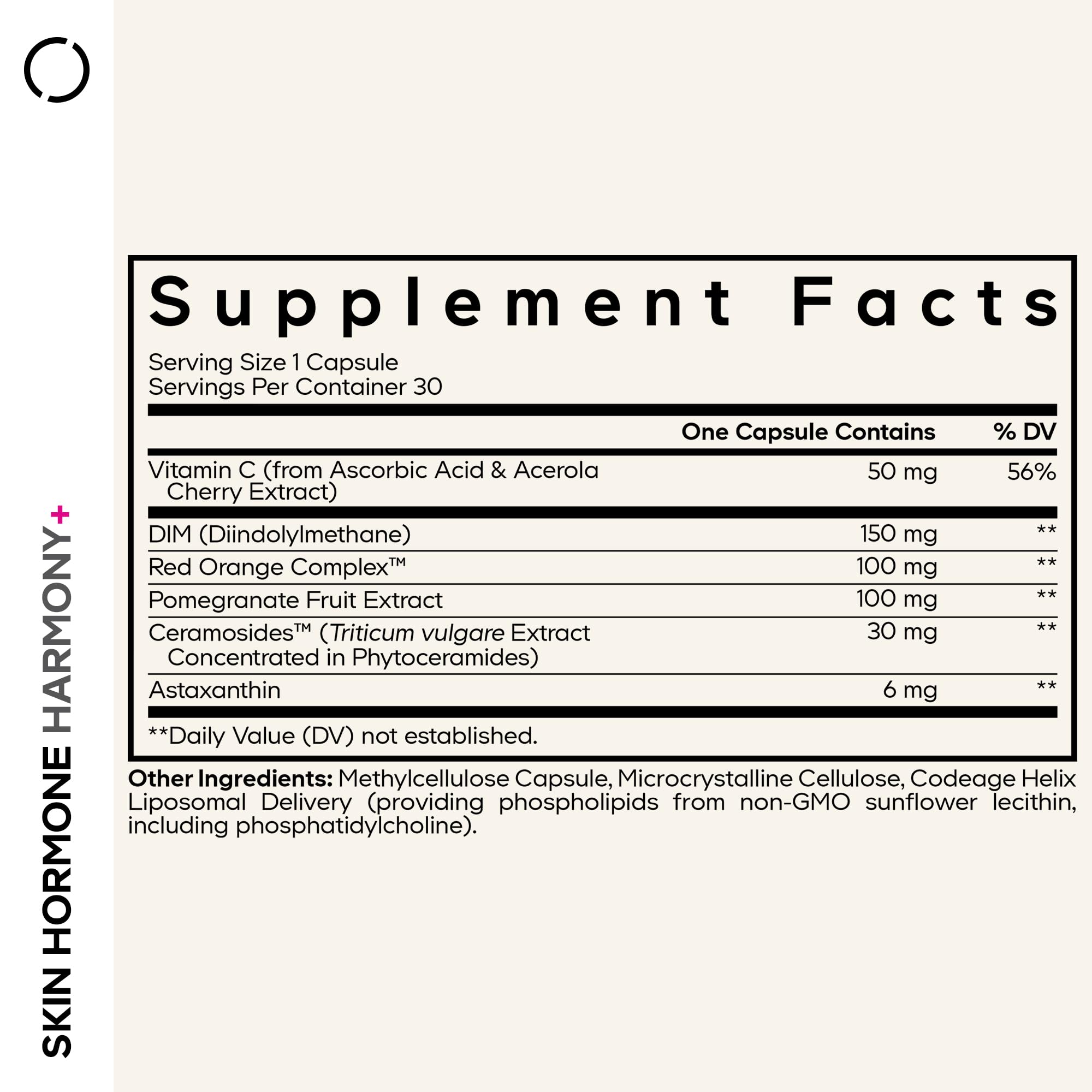 Codeage Skin Hormone Harmony+ bottle shown for easy daily capsule routine