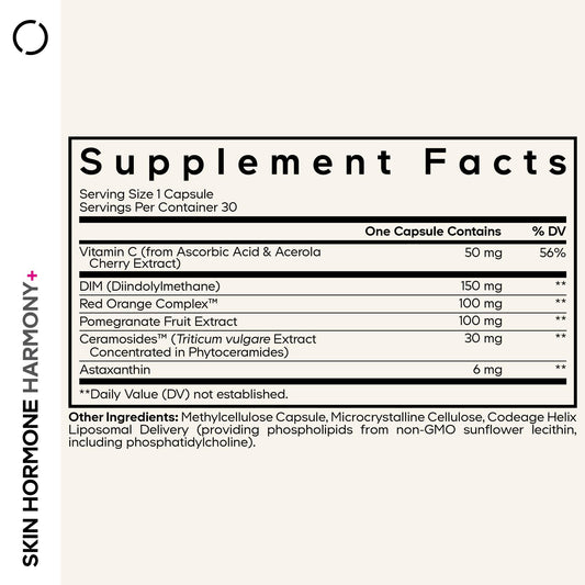 Codeage Skin Hormone Harmony+ bottle shown for easy daily capsule routine
