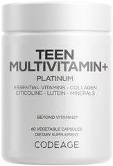 Codeage Teen Multivitamin+ Platinum bottle front view supports daily teen wellness