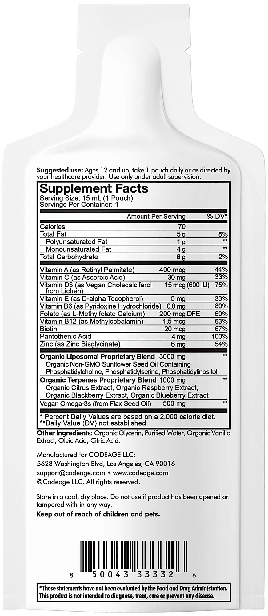 Codeage teen vitamins suitable for both boys and girls for daily use.