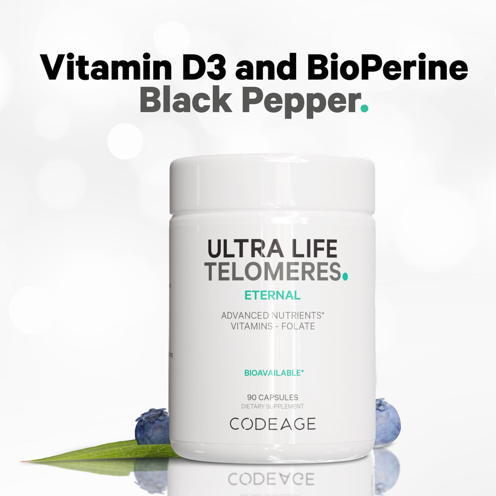 Codeage Ultra Life Telomeres herbal blend visuals.