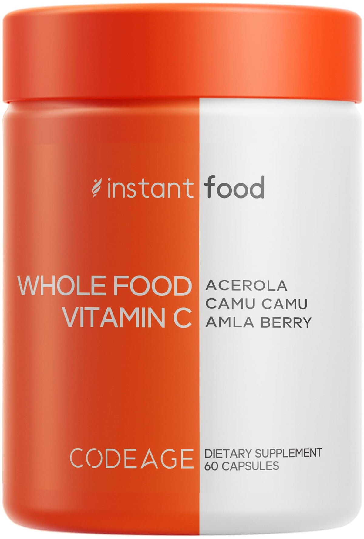 Codeage Whole Food Vitamin C capsules with acerola cherry for daily immune support