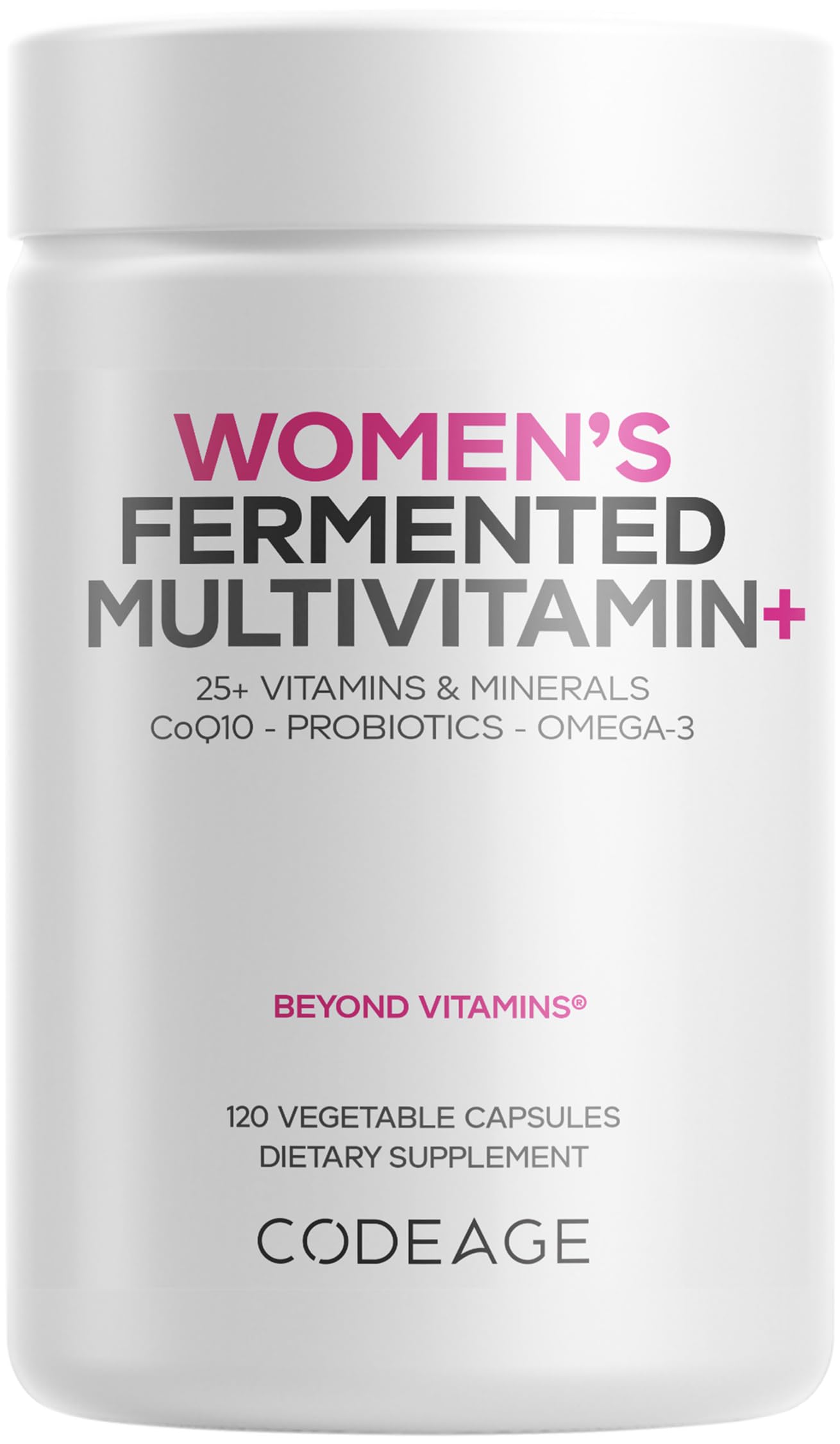 Codeage Women’s Daily Multivitamin bottle front view for daily nutrients.