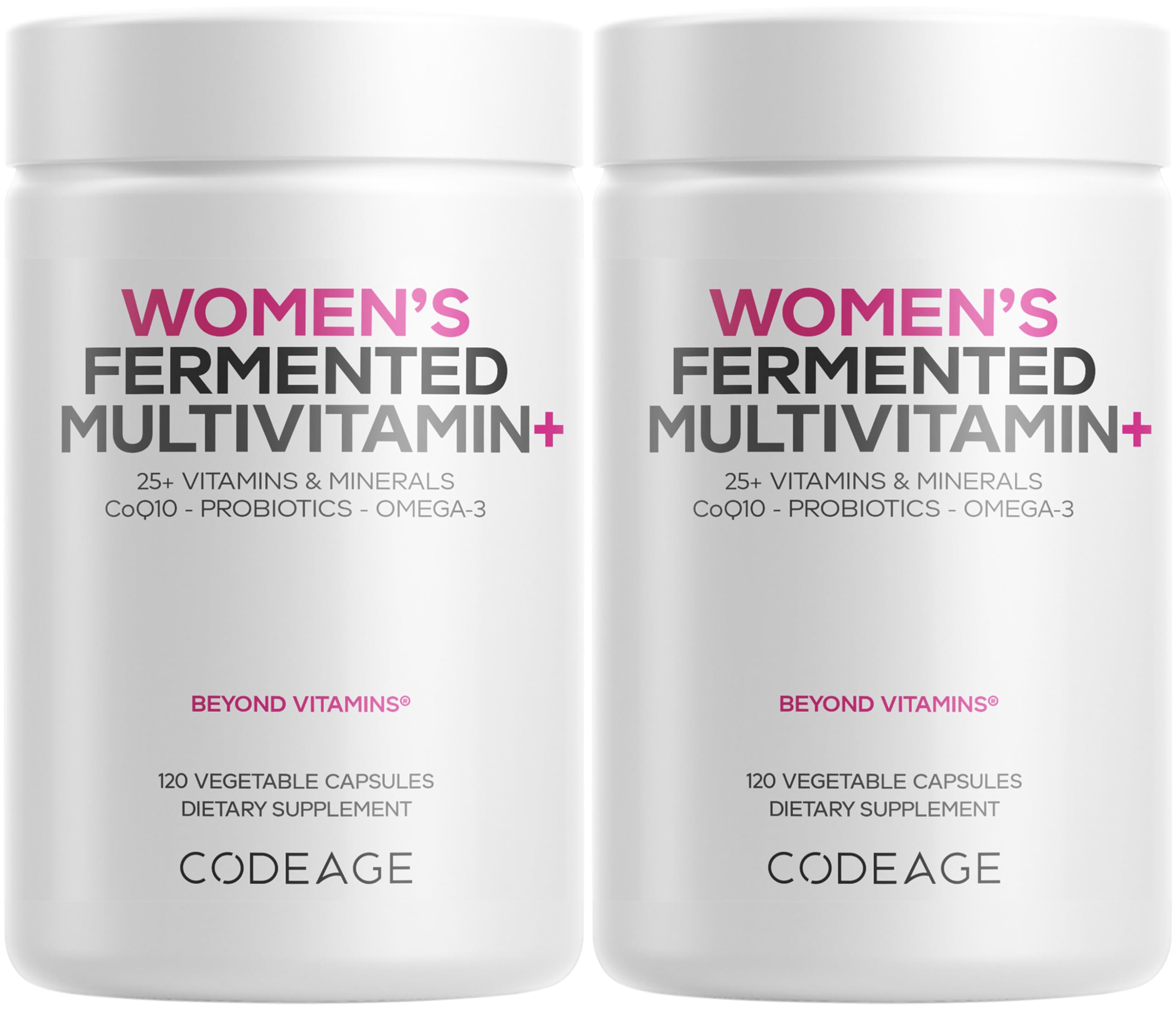 Codeage Women’s Daily Multivitamin bottle front supports daily wellness with a complete nutrient profile