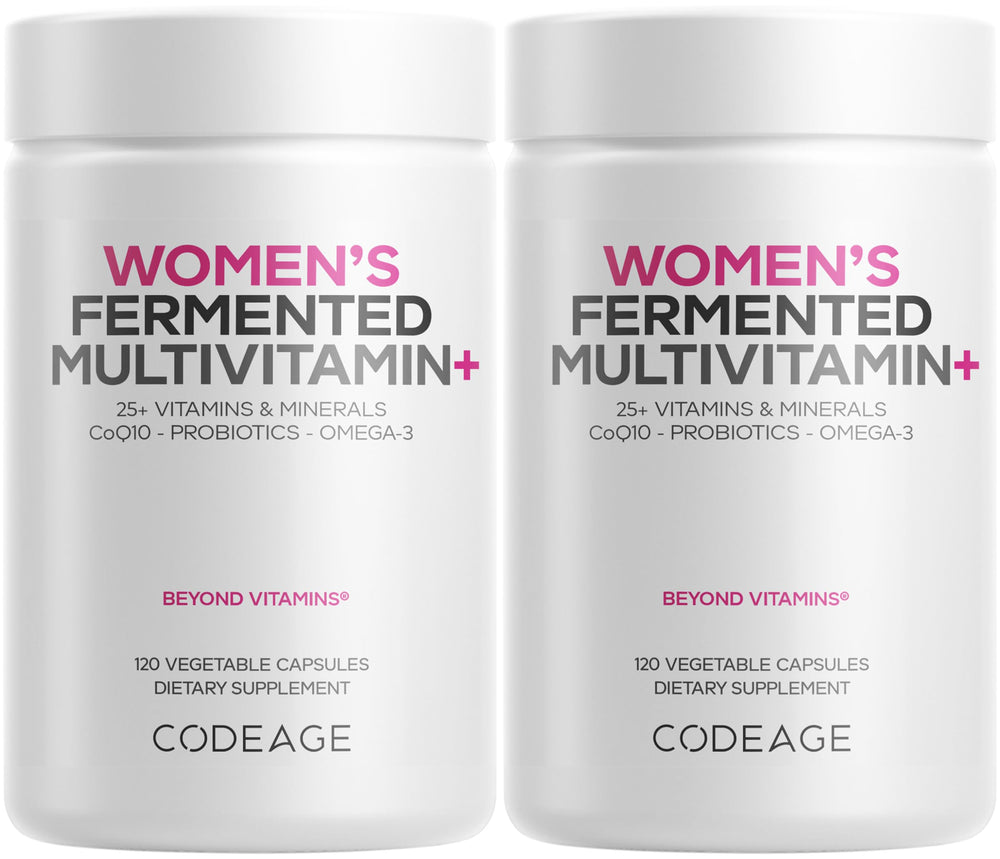 Codeage Women’s Daily Multivitamin bottle front supports daily wellness with a complete nutrient profile