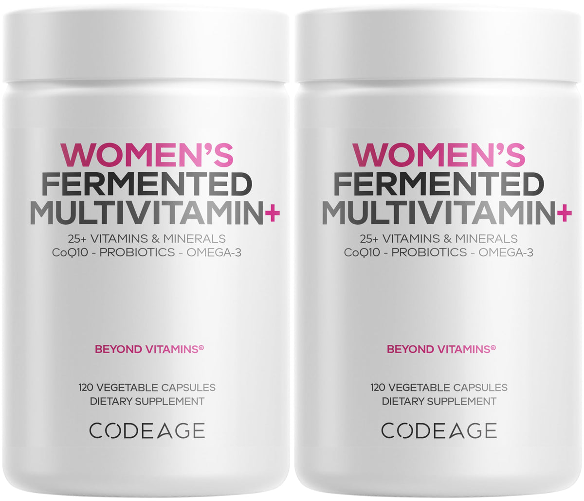 Codeage Women’s Daily Multivitamin bottle front supports daily wellness with a complete nutrient profile