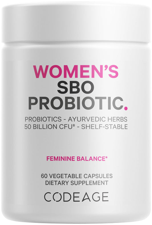 Codeage Women Probiotics bottle front for daily gut support.