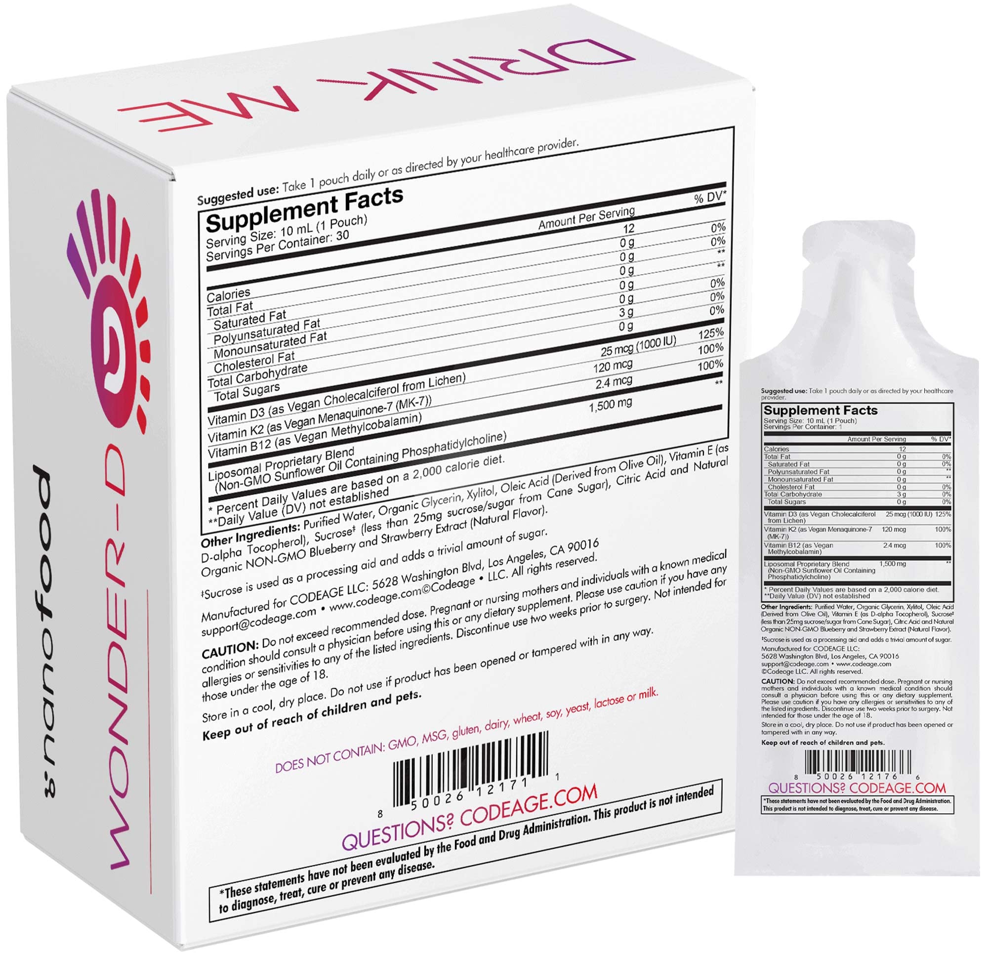 Codeage Wonder-D travel-friendly packaging suitable for gym or work days.