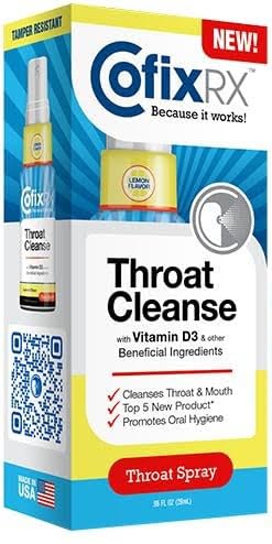 COFIXRX Throat Cleanse spray in action for quick on-the-go wellness