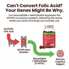 CogniTune L-Methylfolate Gummies bottle open for easy daily use.
