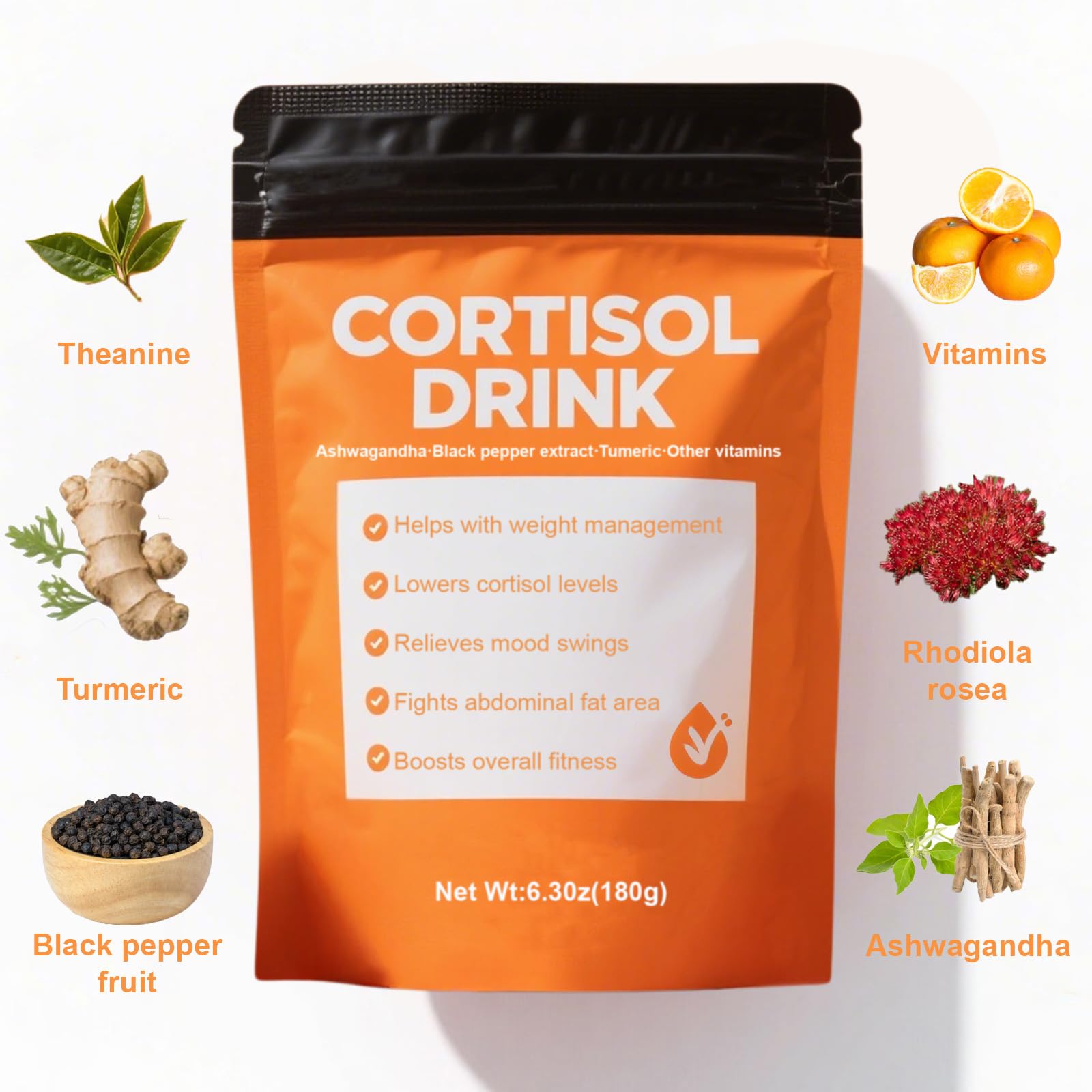 COLEPSW Cortisol Drink Powder with Ashwagandha promotes calm adaptation