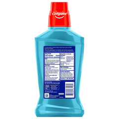 Close-up of Colgate Total Gum Health Mouthwash, Clean Mint, delivering long-lasting freshness.