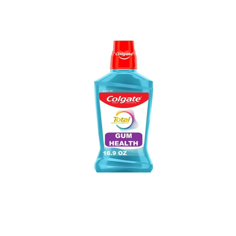Colgate Total Gum Health Mouthwash bottle with Clean Mint for daily gum care.