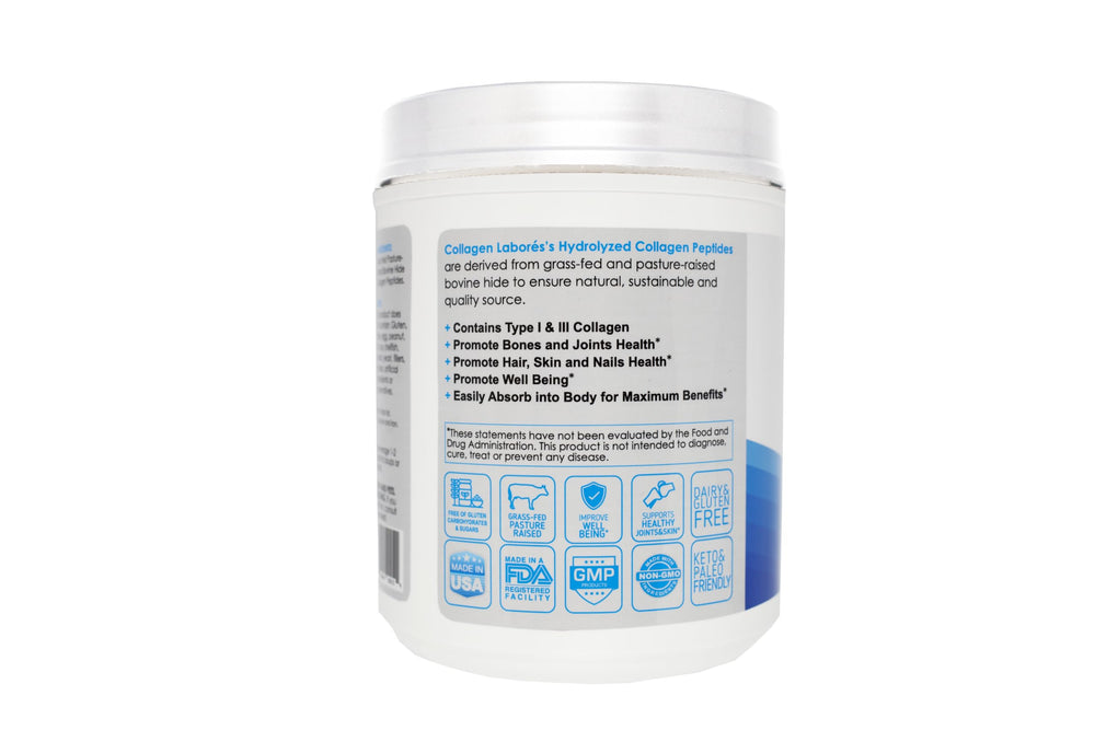 Collagen Laborés jar pour demonstrates convenient pour-and-mix for smooth texture