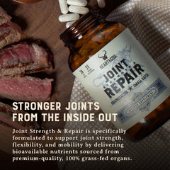 Heart & Soil collagen peptides on label indicating cartilage support