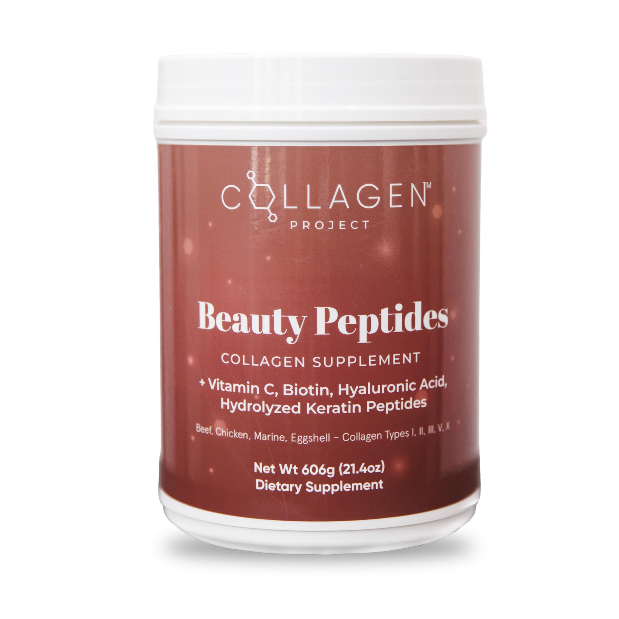 Collagen Project powder pour into glass for a smooth daily beauty boost.