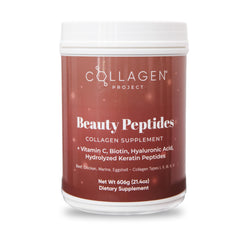Collagen Project powder pour into glass for a smooth daily beauty boost.
