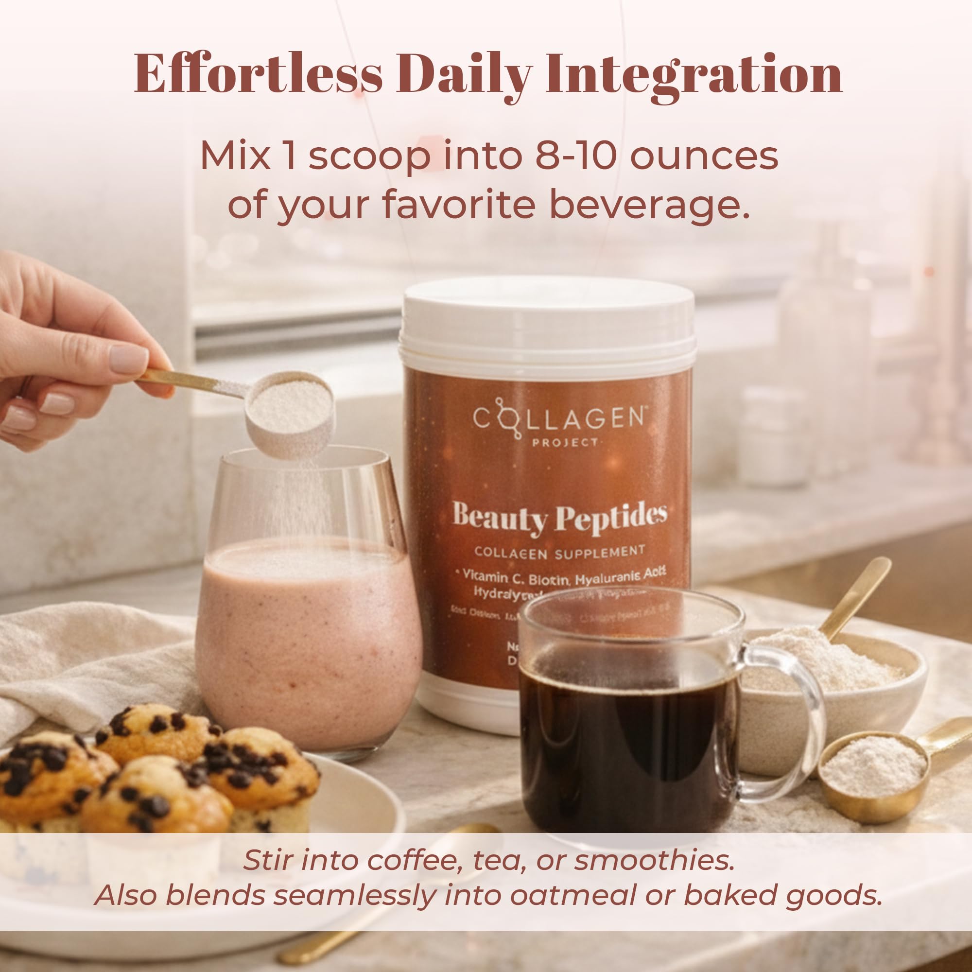 Collagen Project premium tub packaging emphasizes luxury daily wellness.