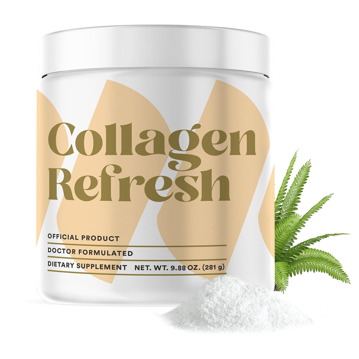 Collagen Refresh powder ready for a fruit smoothie to support radiant skin.