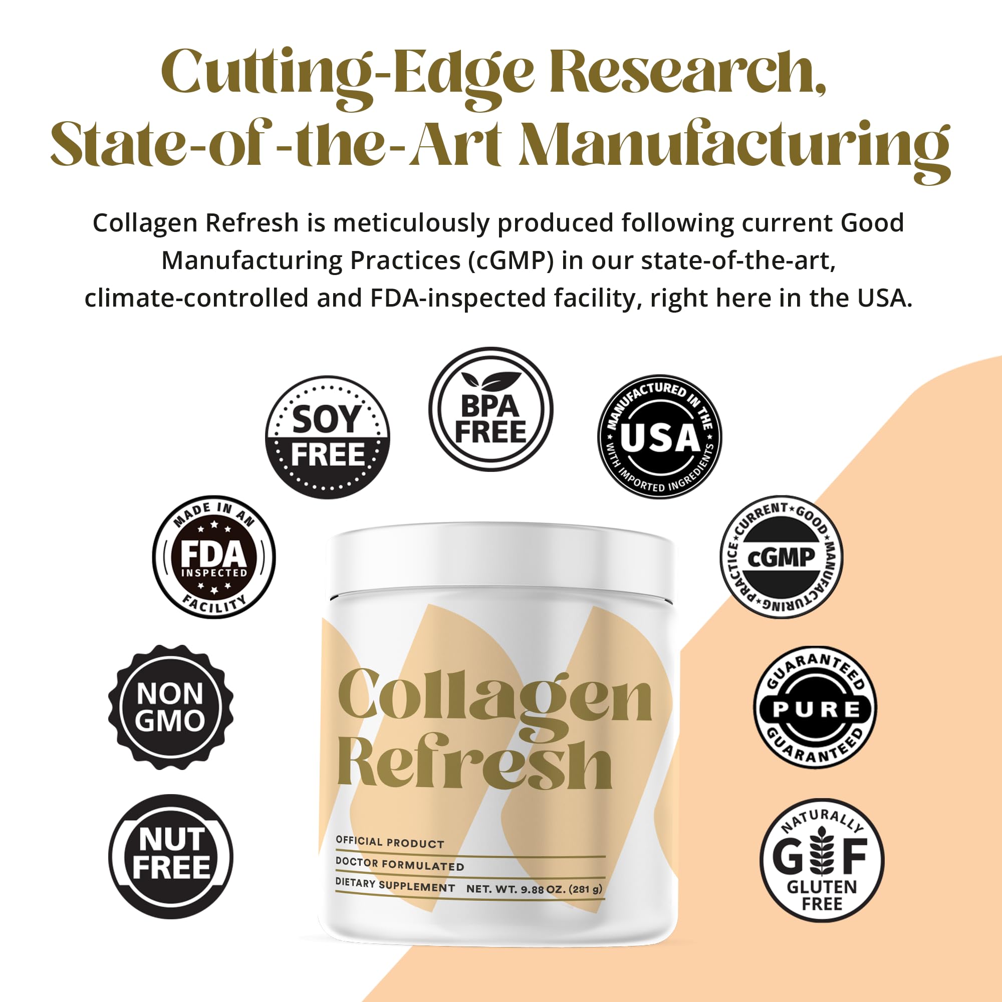 Collagen Refresh vanilla-fruit flavor powder ready to sip.
