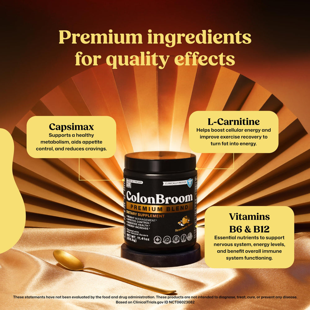 ColonBroom bottle with measuring scoop conveys simple, convenient preparation