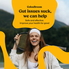 ColonBroom flat tummy and reduced bloating concept in lifestyle scene