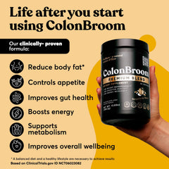 ColonBroom psyllium husk powder for convenient daily fiber intake.