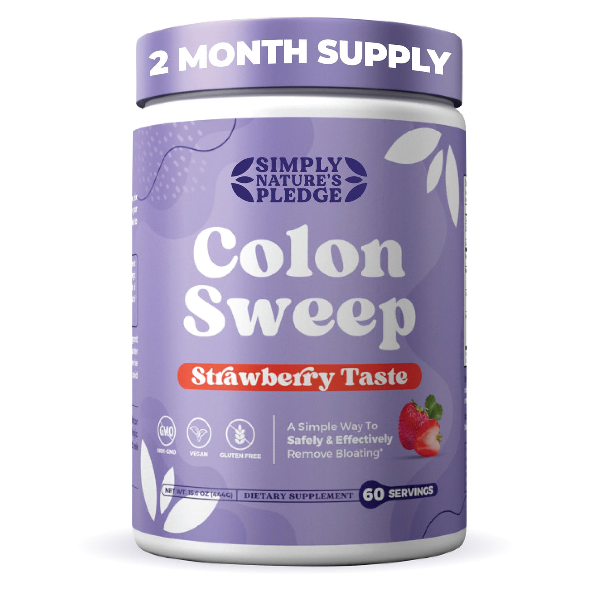 Colonsweep psyllium powder tub showing gentle gut support in the kitchen.