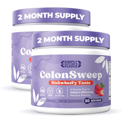 ColonSweep strawberry bottle with probiotic fiber for gut support