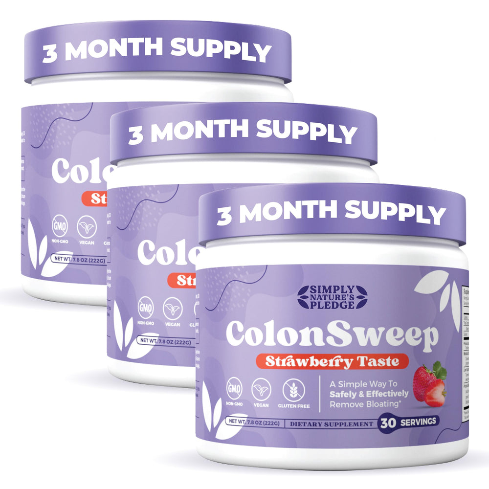 Colonsweep strawberry powder bottle ready for a refreshing gut-friendly mix.