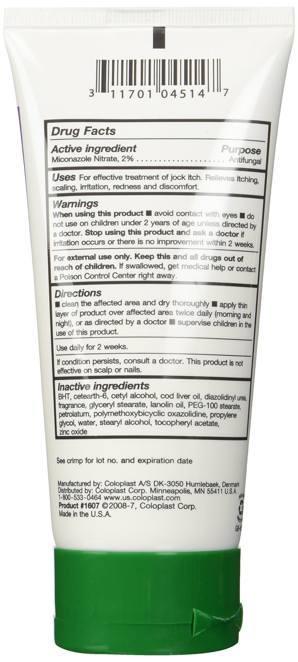 Coloplast Baza antifungal cream tube being applied with smooth texture close-up