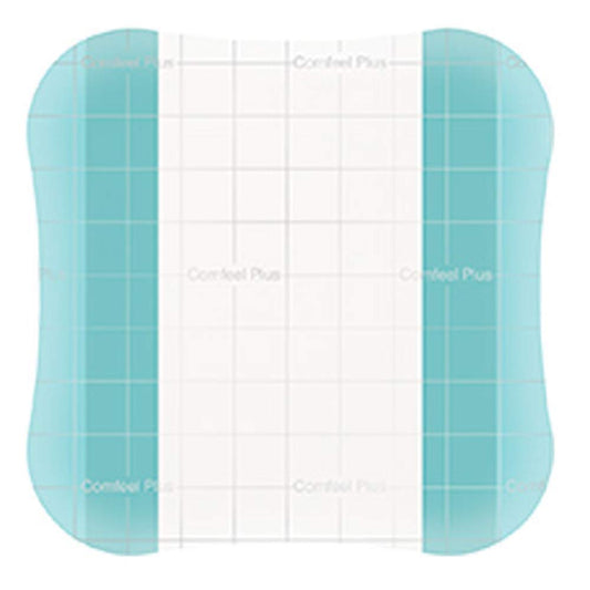 Coloplast Comfeel Plus Transparent Dressing, thin hydrocolloid wound cover, easy to apply for daily activities.