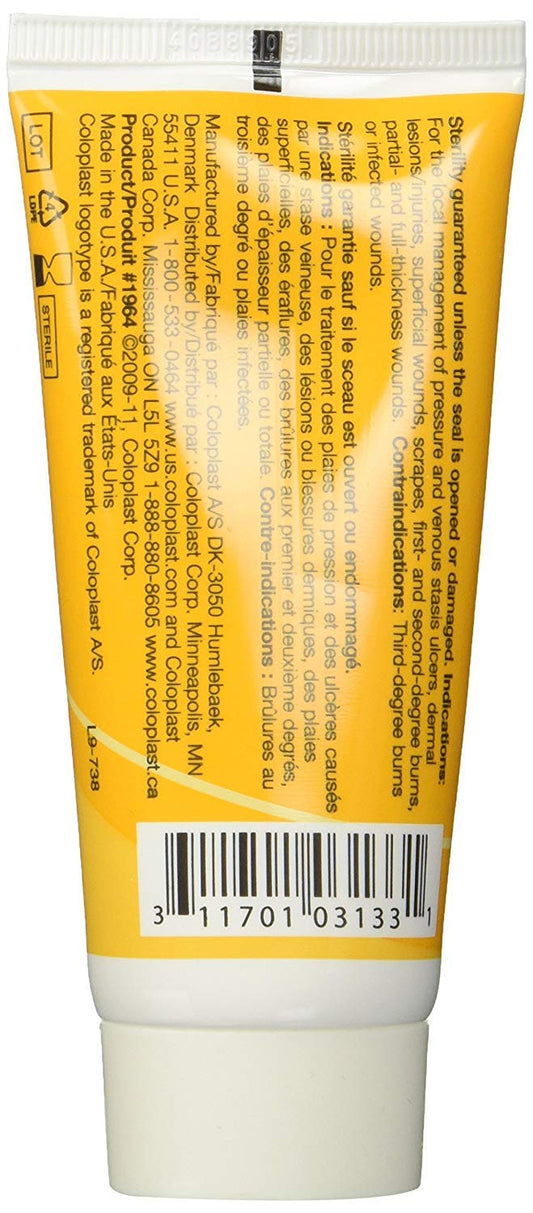 Coloplast Triad wound dressing shown for difficult areas with dependable adhesion and autolytic action.