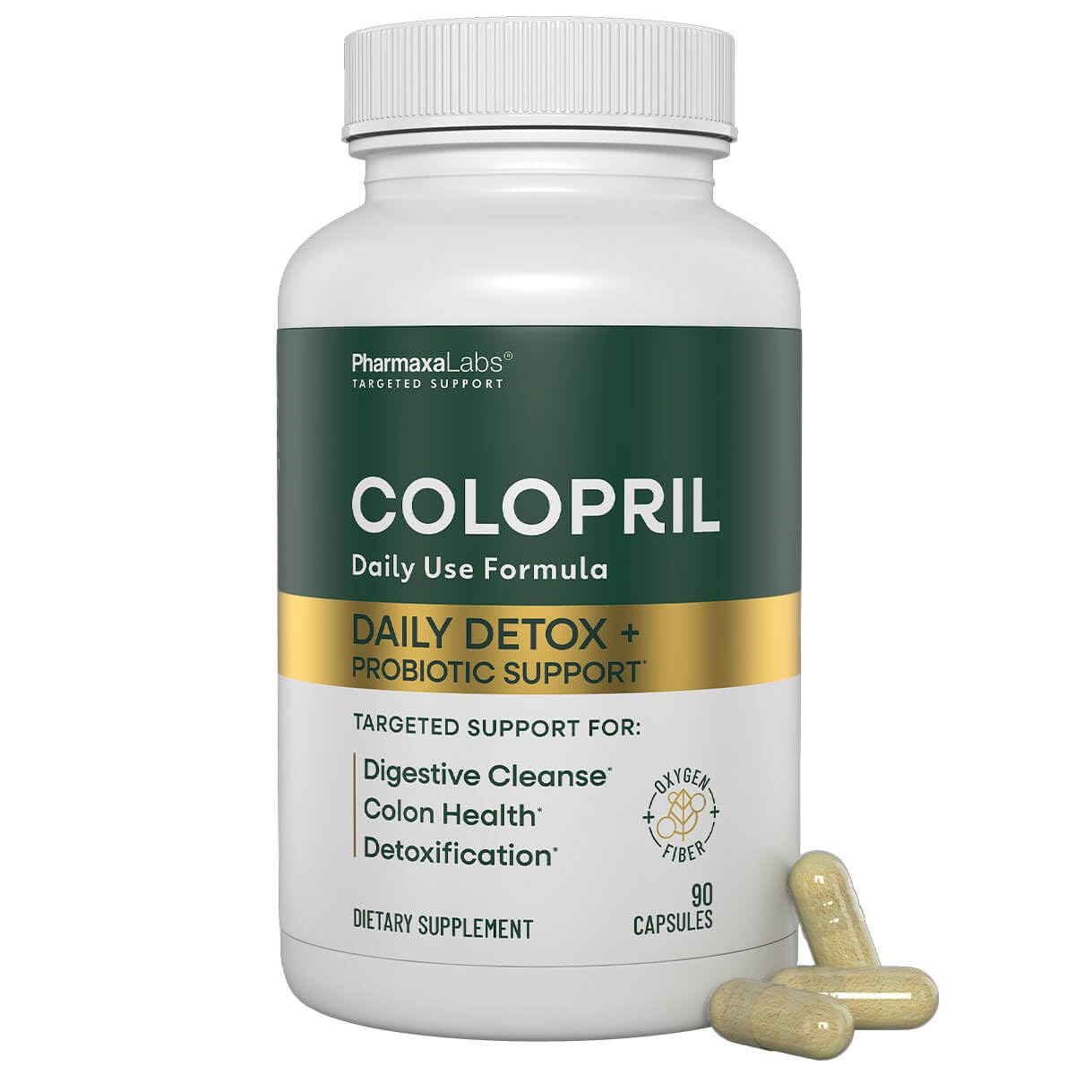 Colopril colon cleanse bottle promotes digestive comfort and daily regularity.