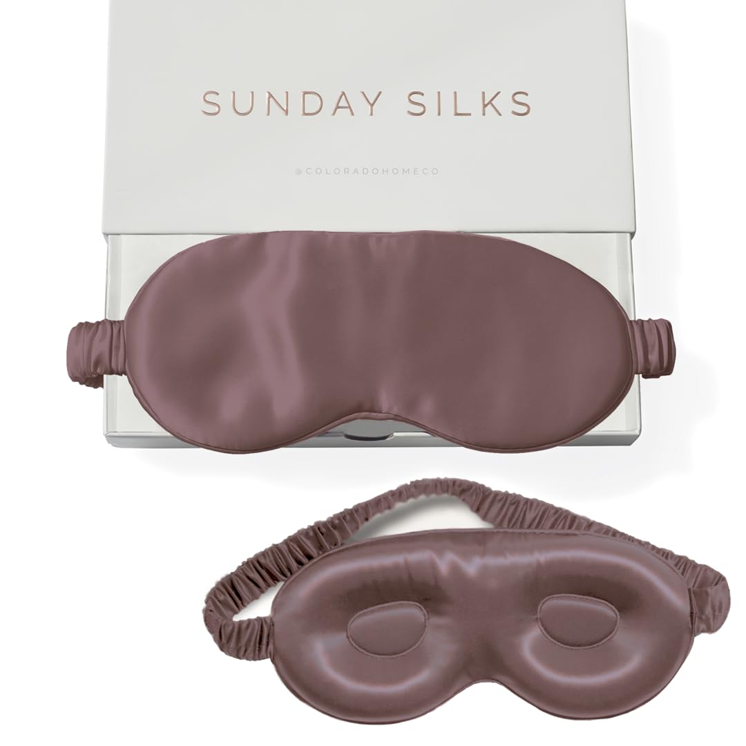 Colorado Home Co Sundaysilks 3D contoured sleep mask front view promotes zero-pressure comfort
