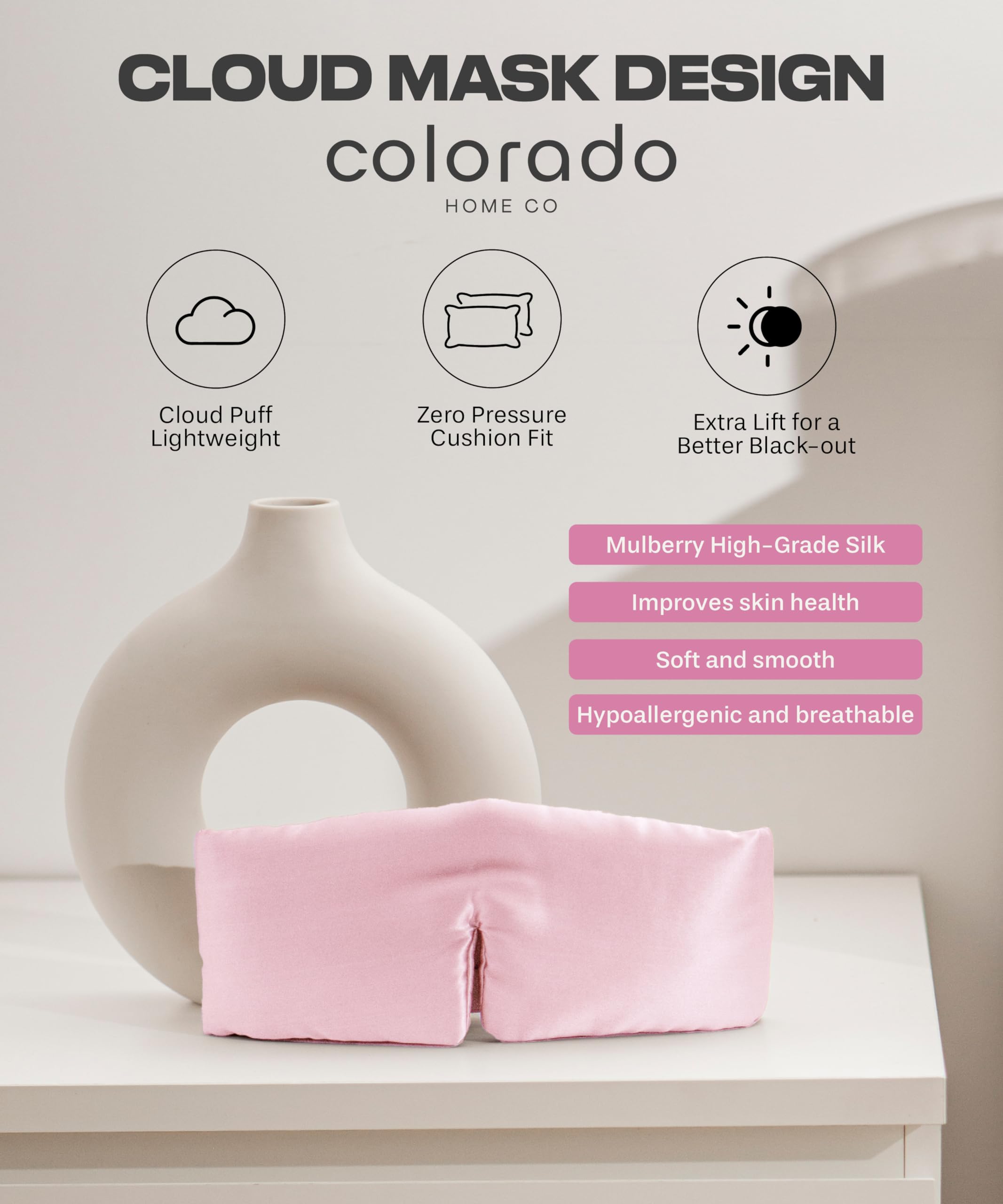 Sundaysilks Cloud Mask plush interior delivering soft, cloud-like comfort.